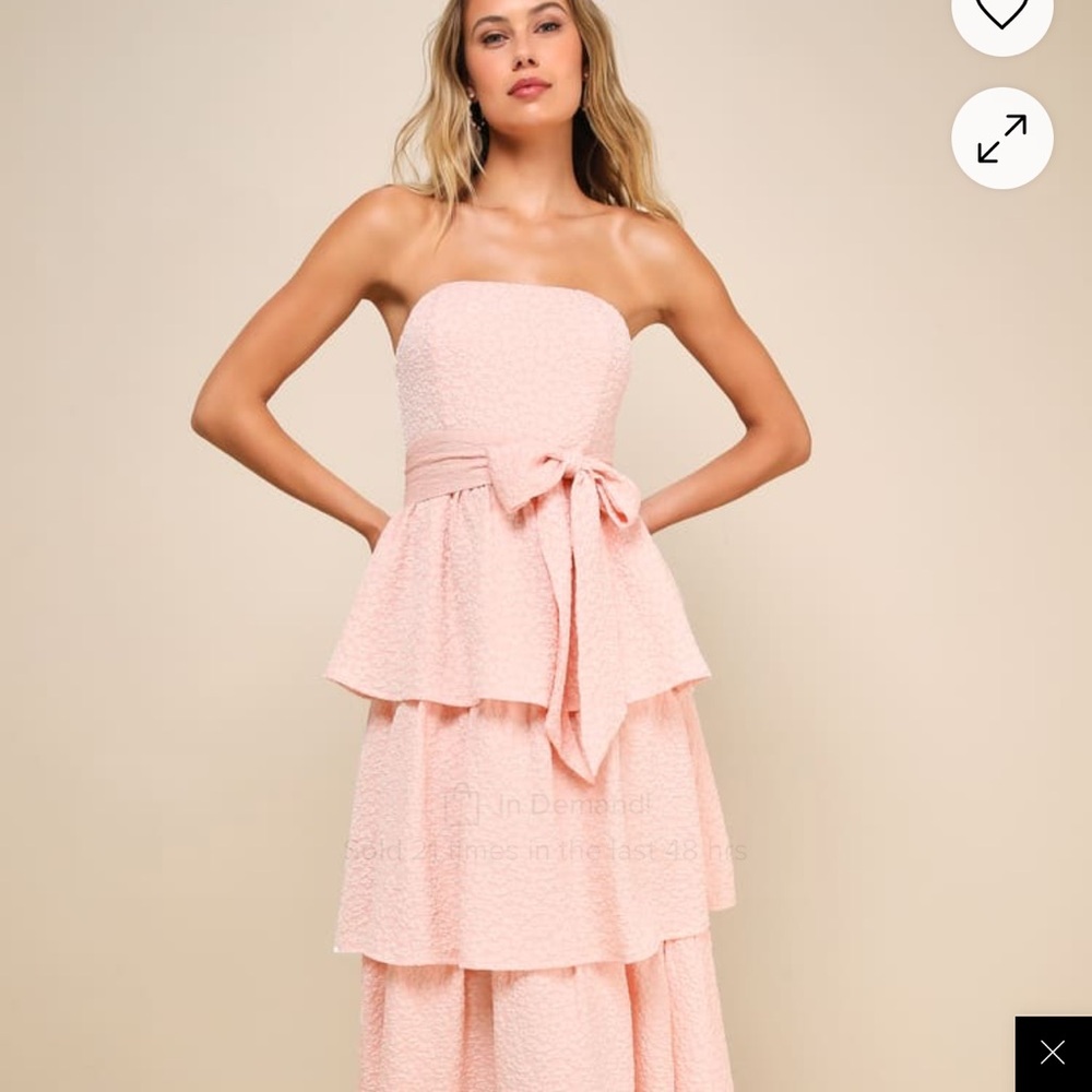 Lulus truly marvelous blush tiered dress